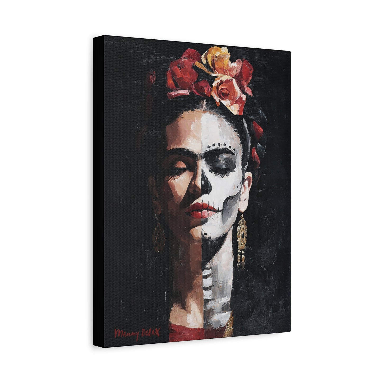 Frida Kahlo Inspired Matte Canvas Wall Art (12"x16"x1.25")