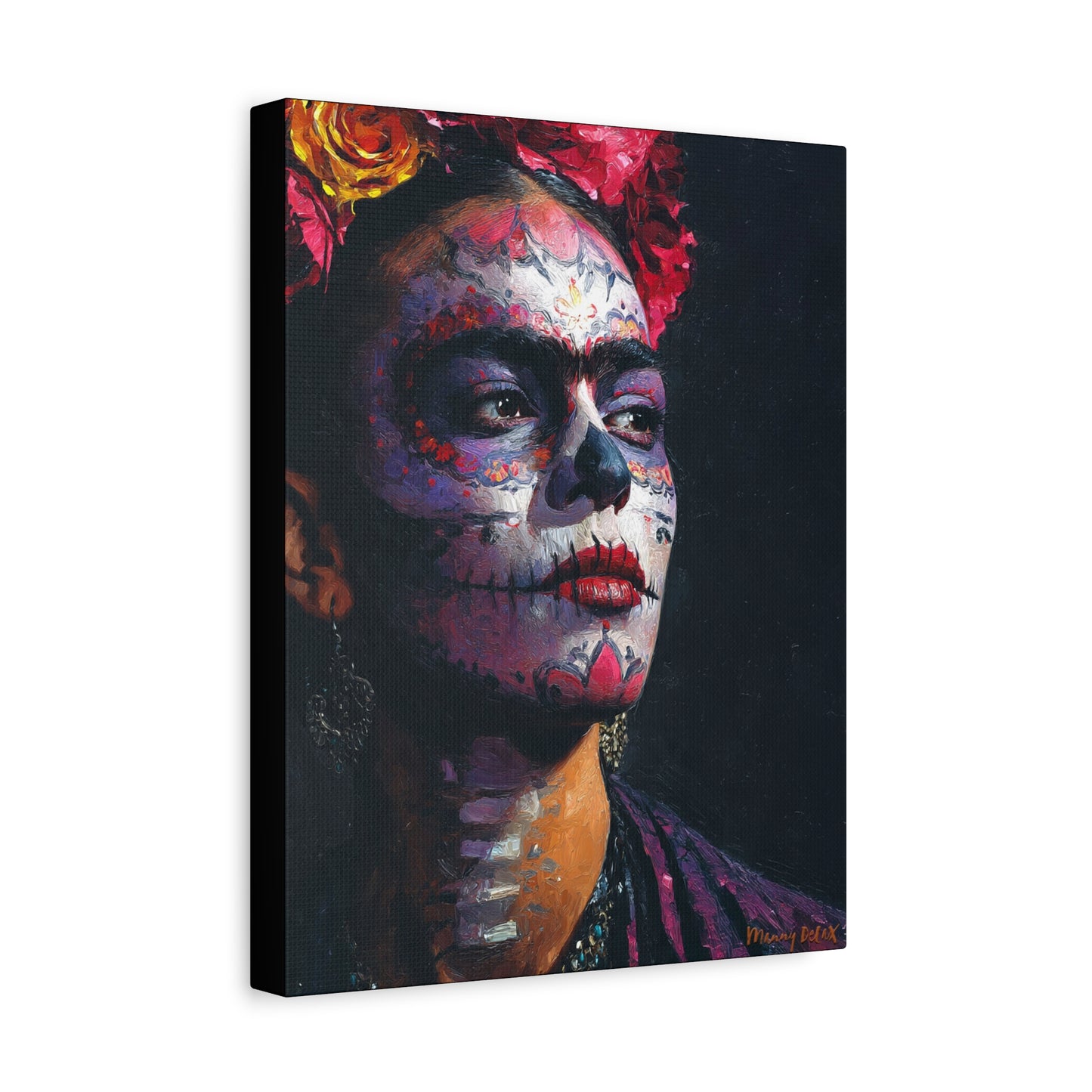 Frida Kahlo Inspired Catrina Painting Matte Canvas Wall Art