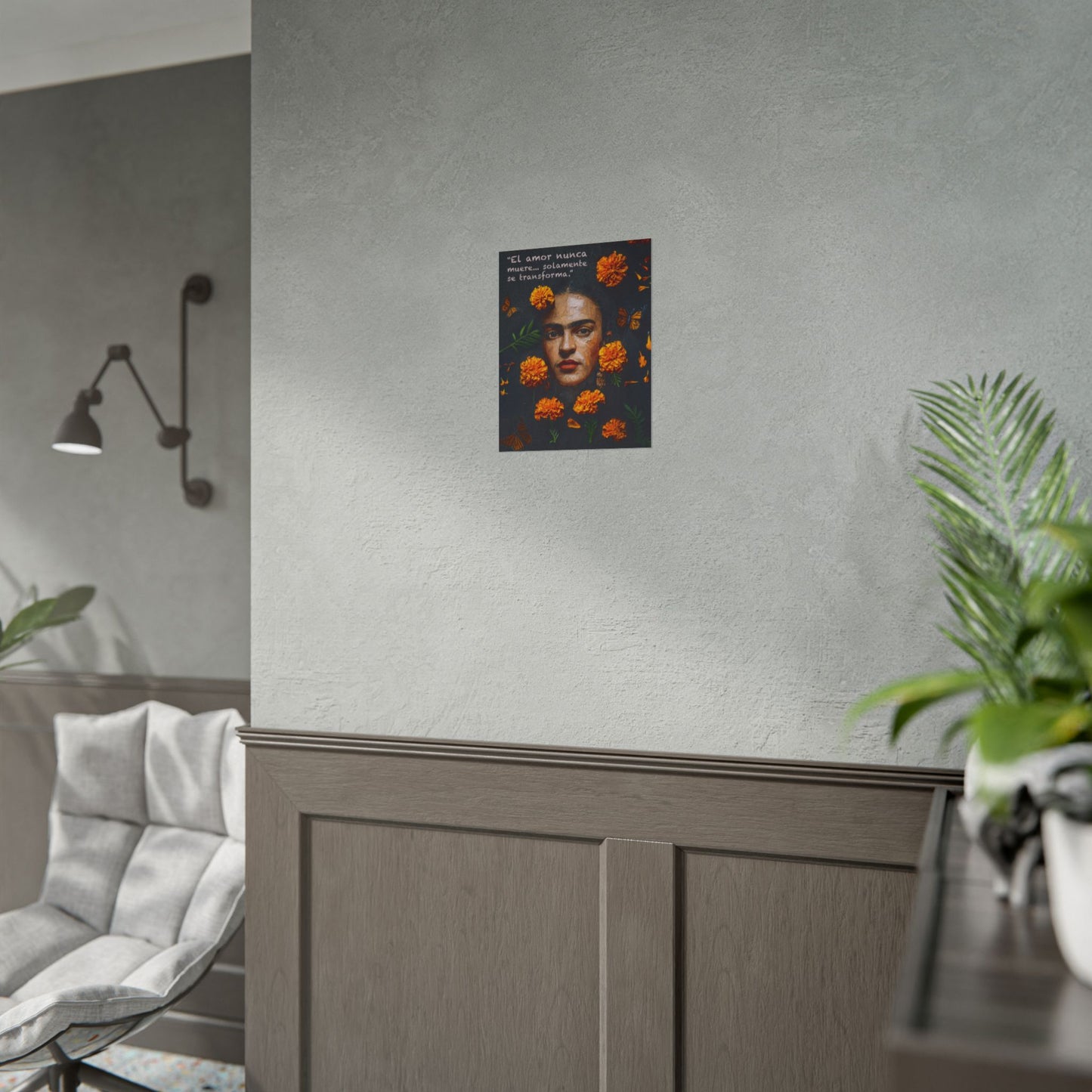 Frida Kahlo Inspirational Rolled Poster - "El amor nunca muere" Art Print