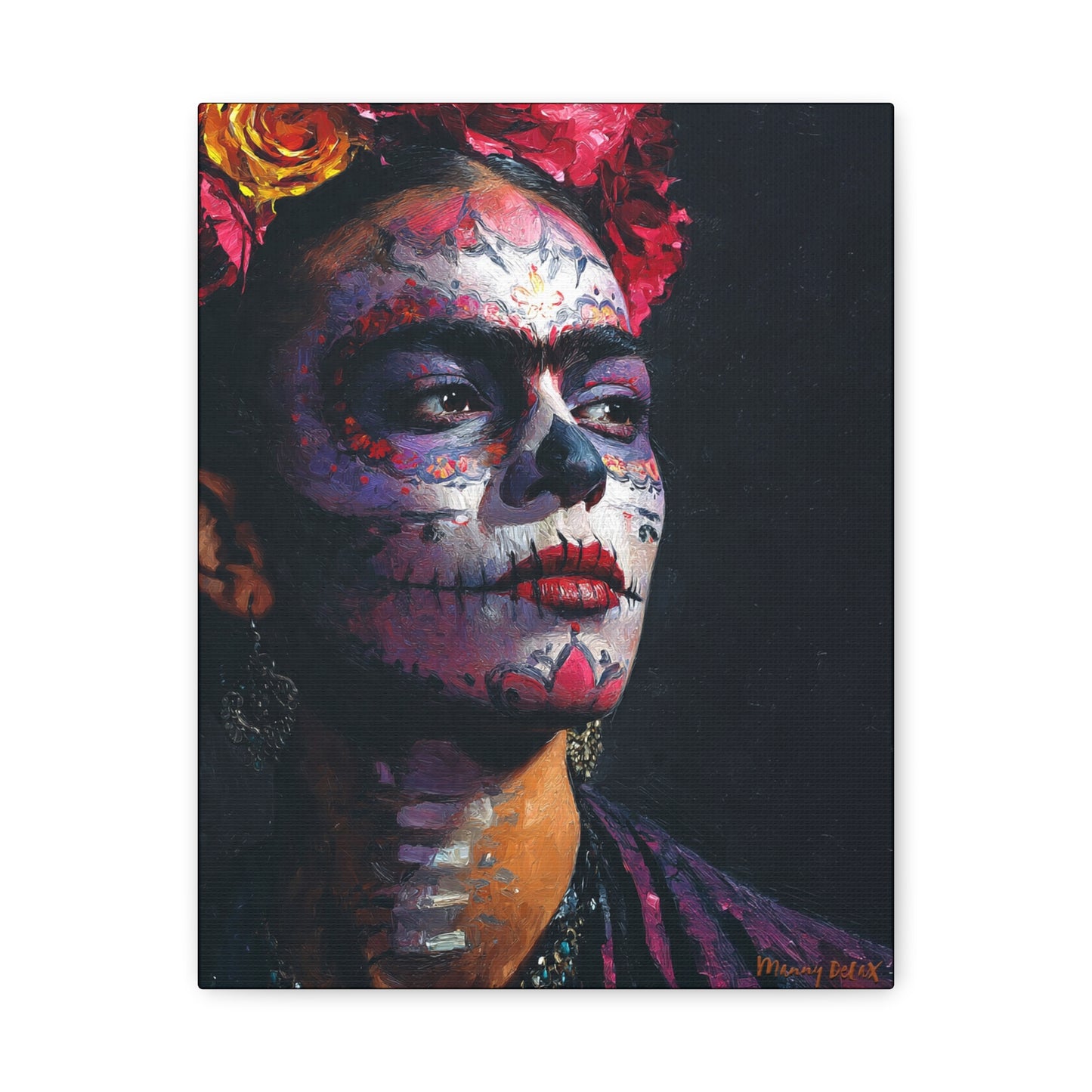 Frida Kahlo Inspired Catrina Painting Matte Canvas Wall Art