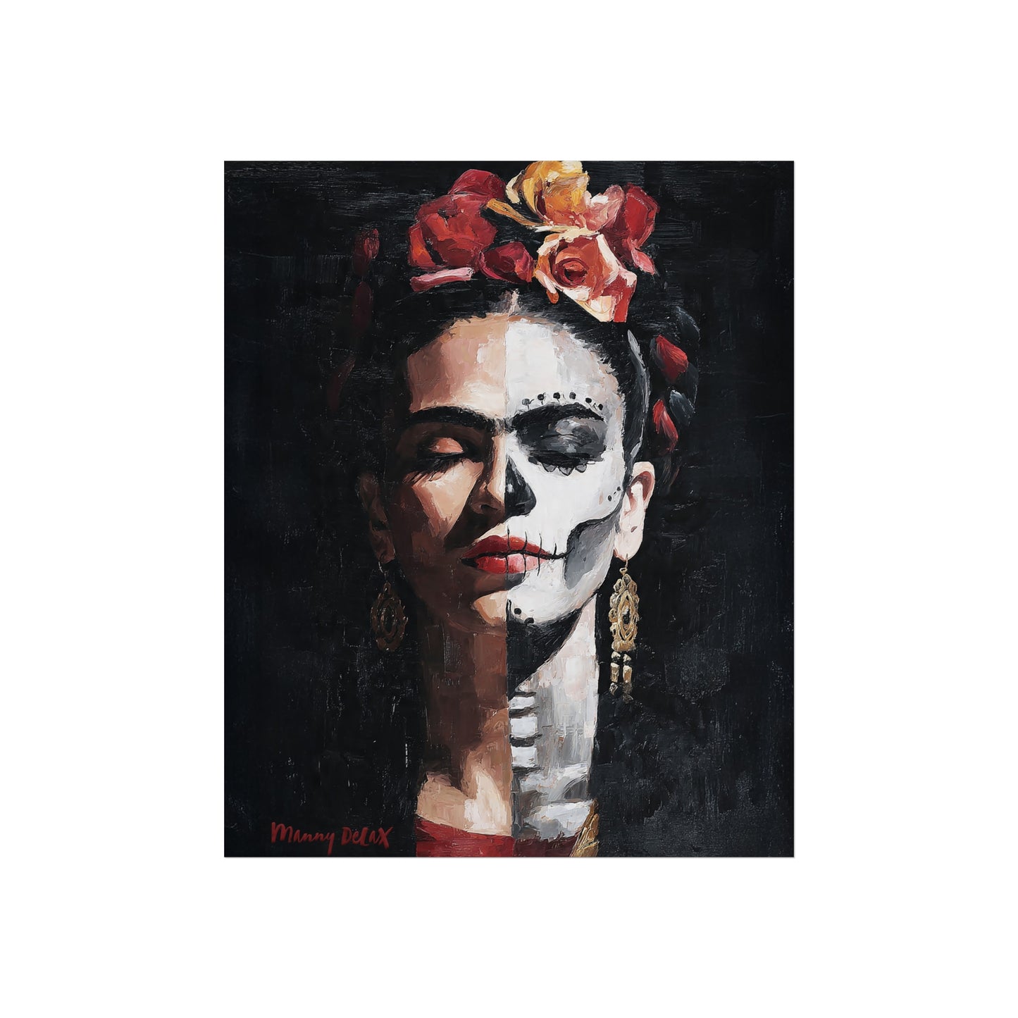 Frida Kahlo Day of the Dead Tribute Paper Print - Fine Art Poster