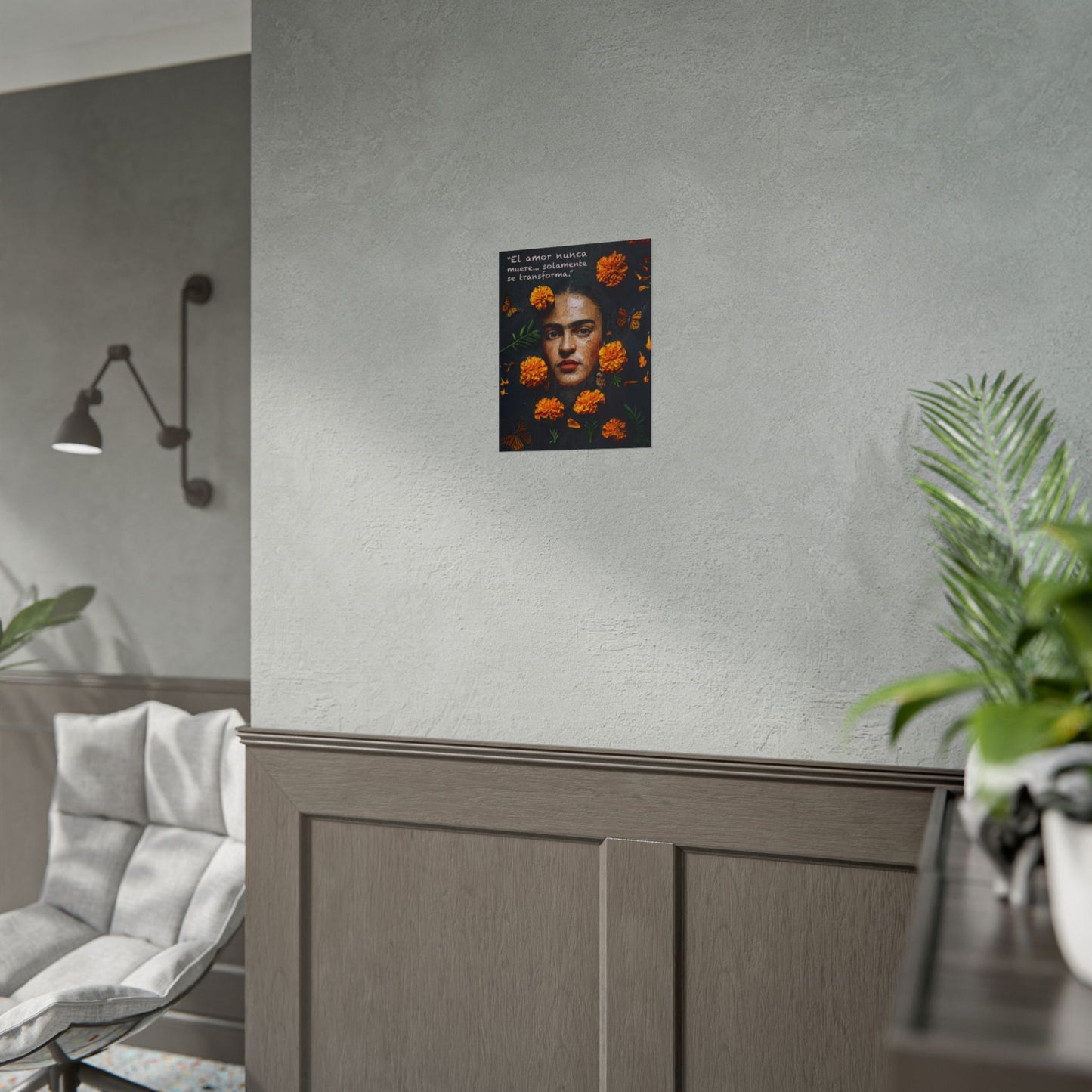 Frida Kahlo Inspirational Rolled Poster - "El amor nunca muere" Art Print