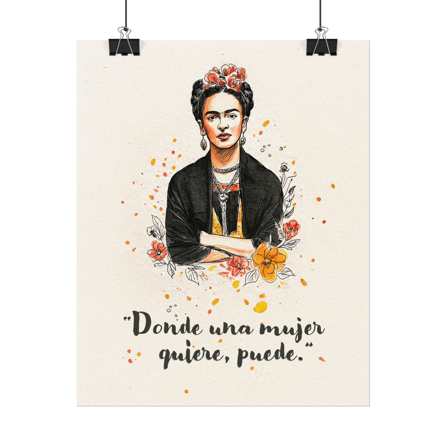 Frida Kahlo Texturized Watercolor Art Print