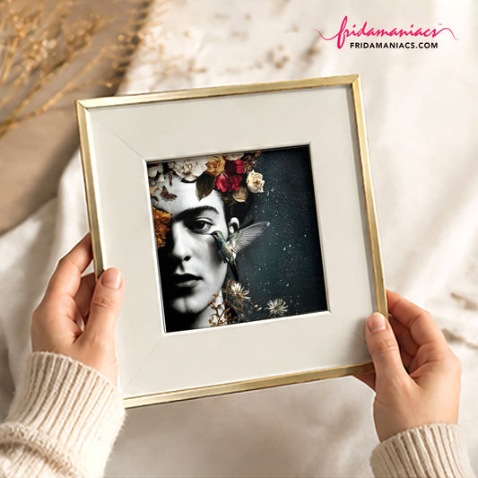Frida Inspired Surrealist Art Print - Framed Poetic Contemporary Portraiture