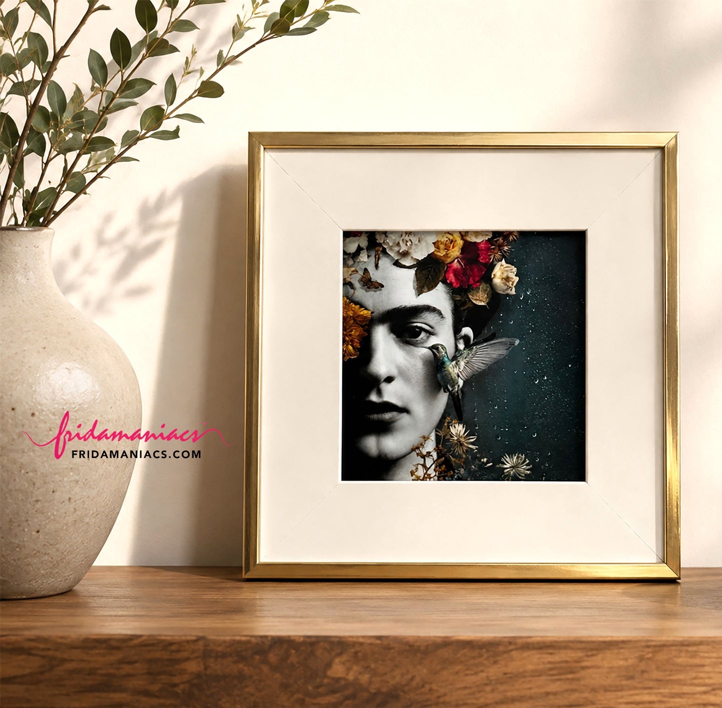 Frida Inspired Surrealist Art Print - Framed Poetic Contemporary Portraiture