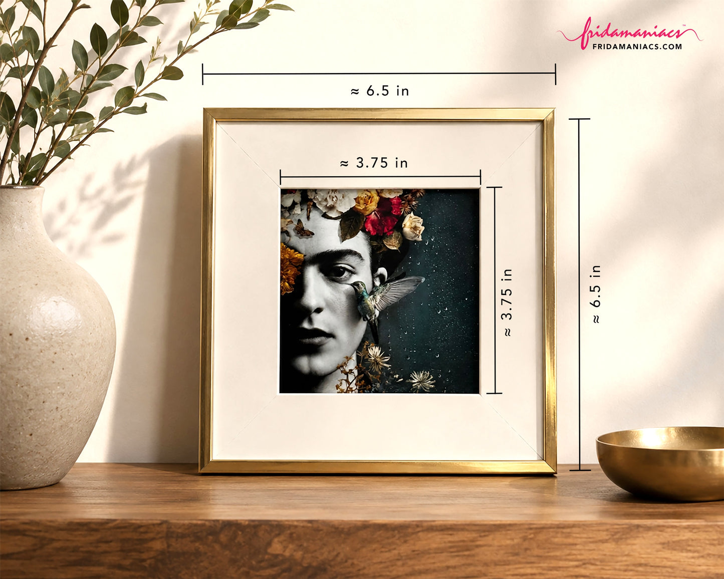 Frida Inspired Surrealist Art Print - Framed Poetic Contemporary Portraiture