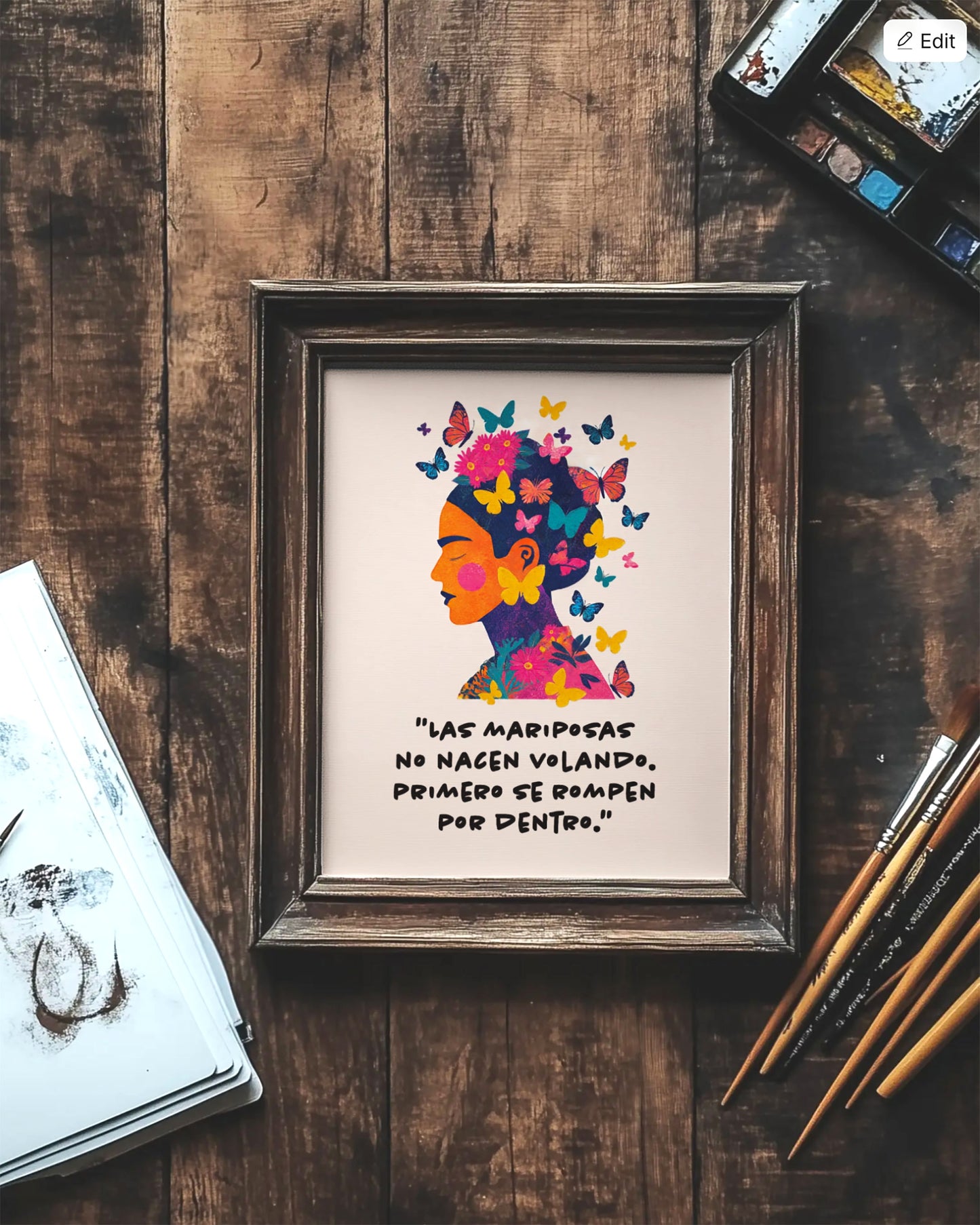 Frida Kahlo Butterfly Wall Art Print