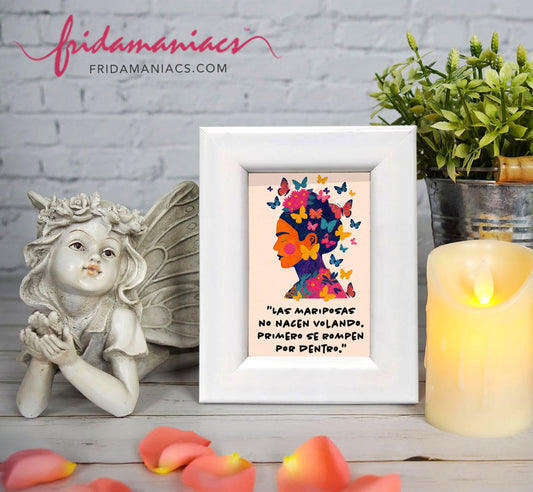 Mini Framed Butterfly Inspirational Art Print