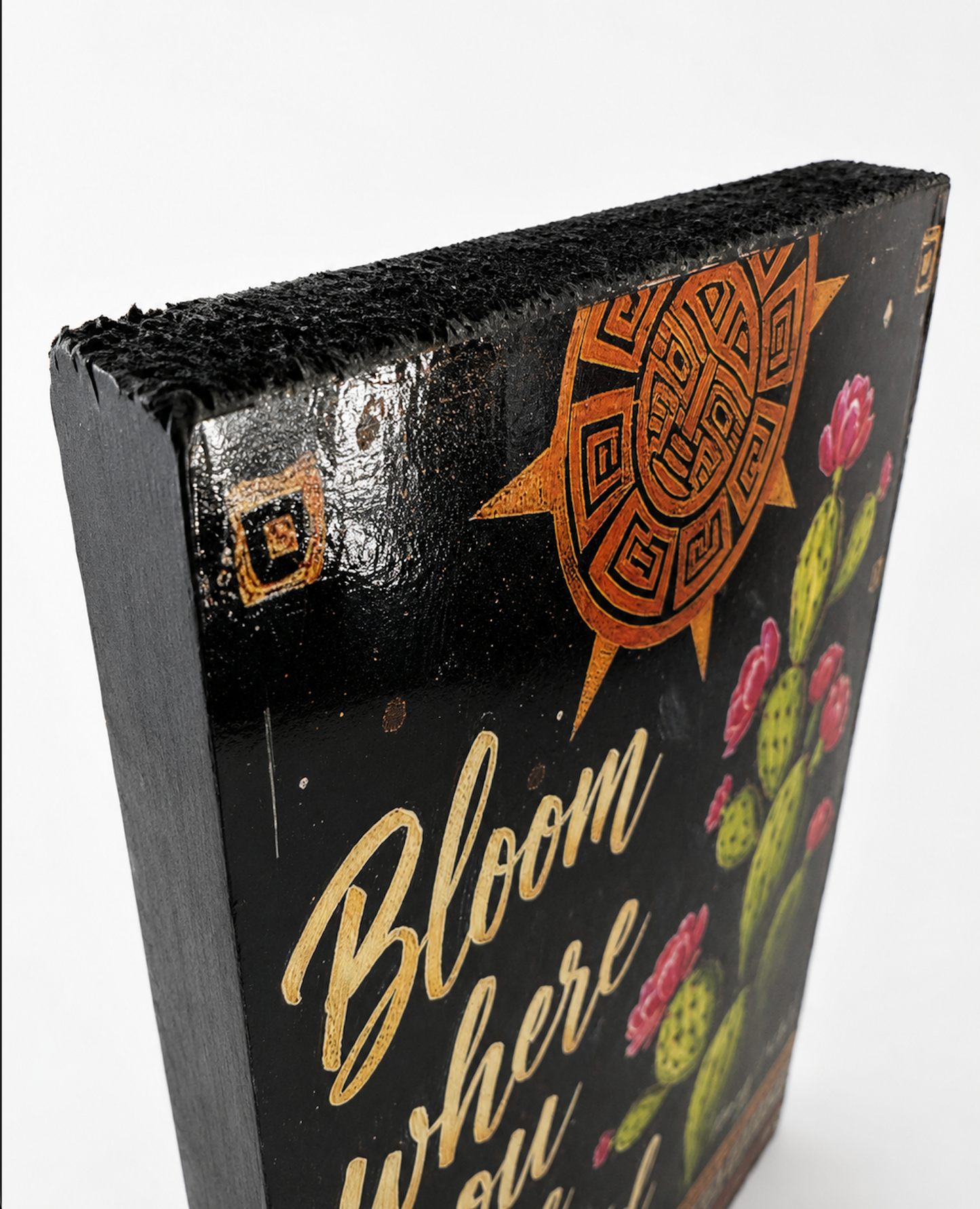 Aztec Inspired Wood Block Art Sign