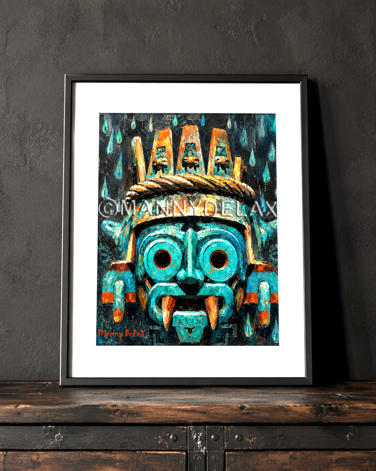 Original art - Tlaloc - Dios de la LLuvia - Azte God