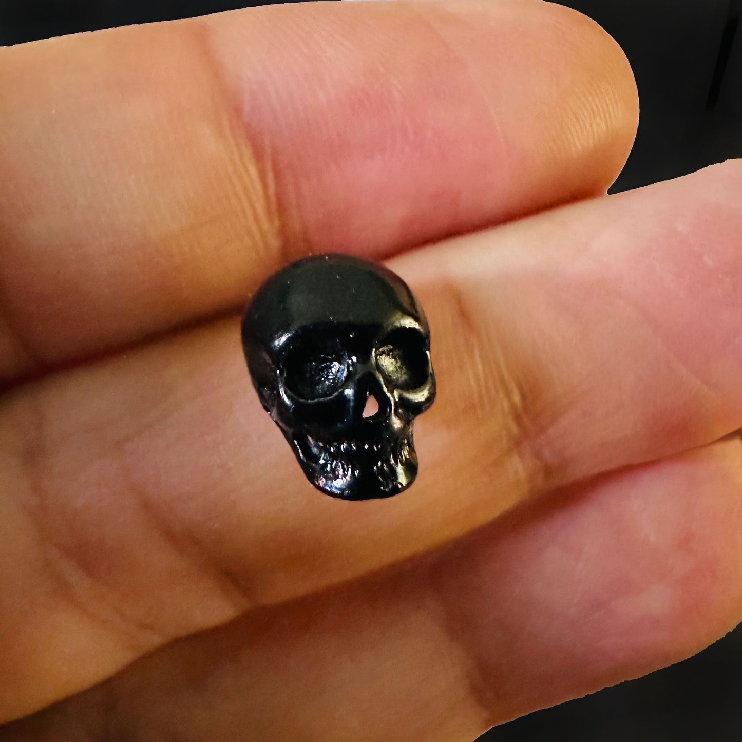 Unisex Black Skull Stud Earrings