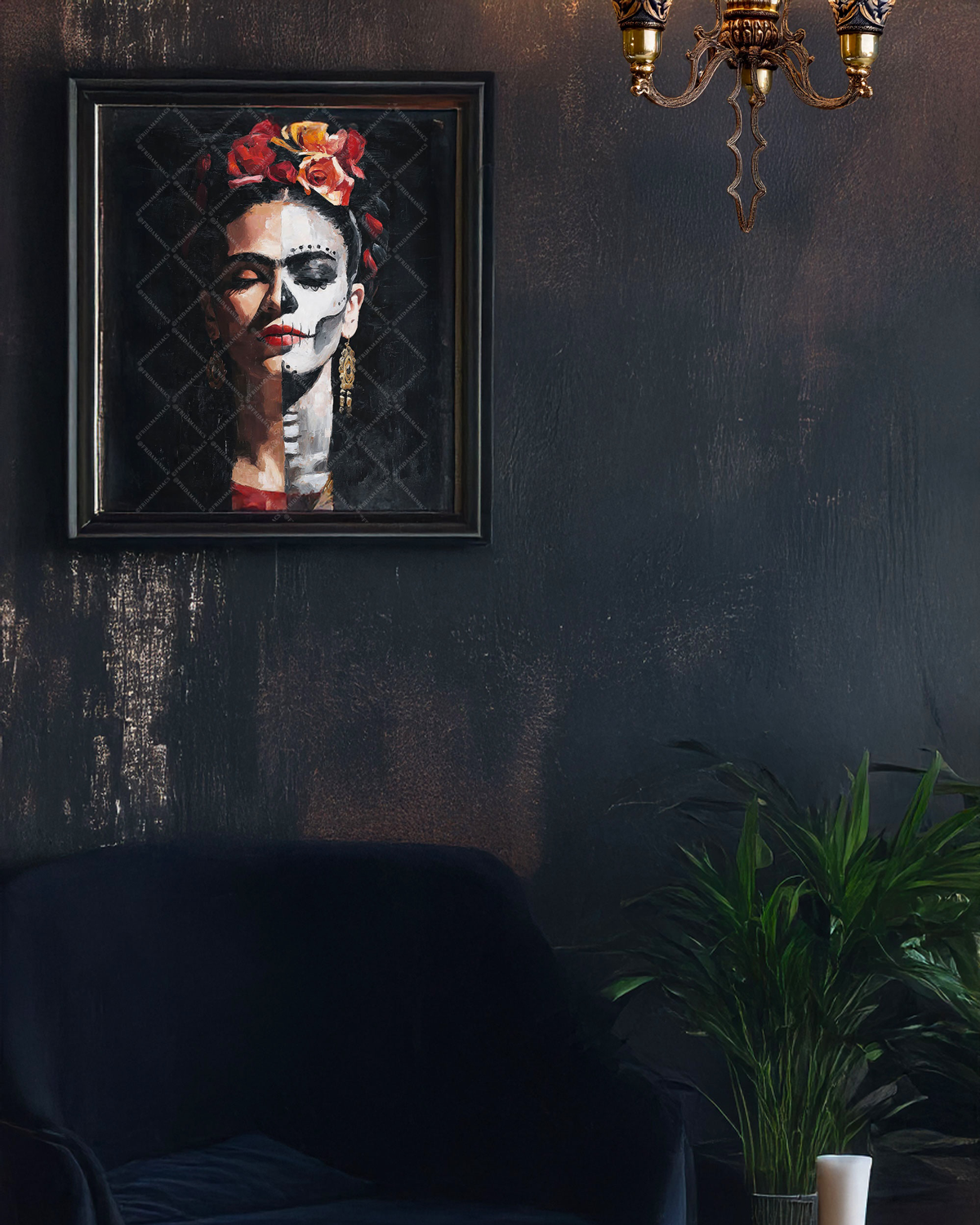 Frida Kahlo Inspired Matte Canvas Wall Art (12"x16"x1.25")