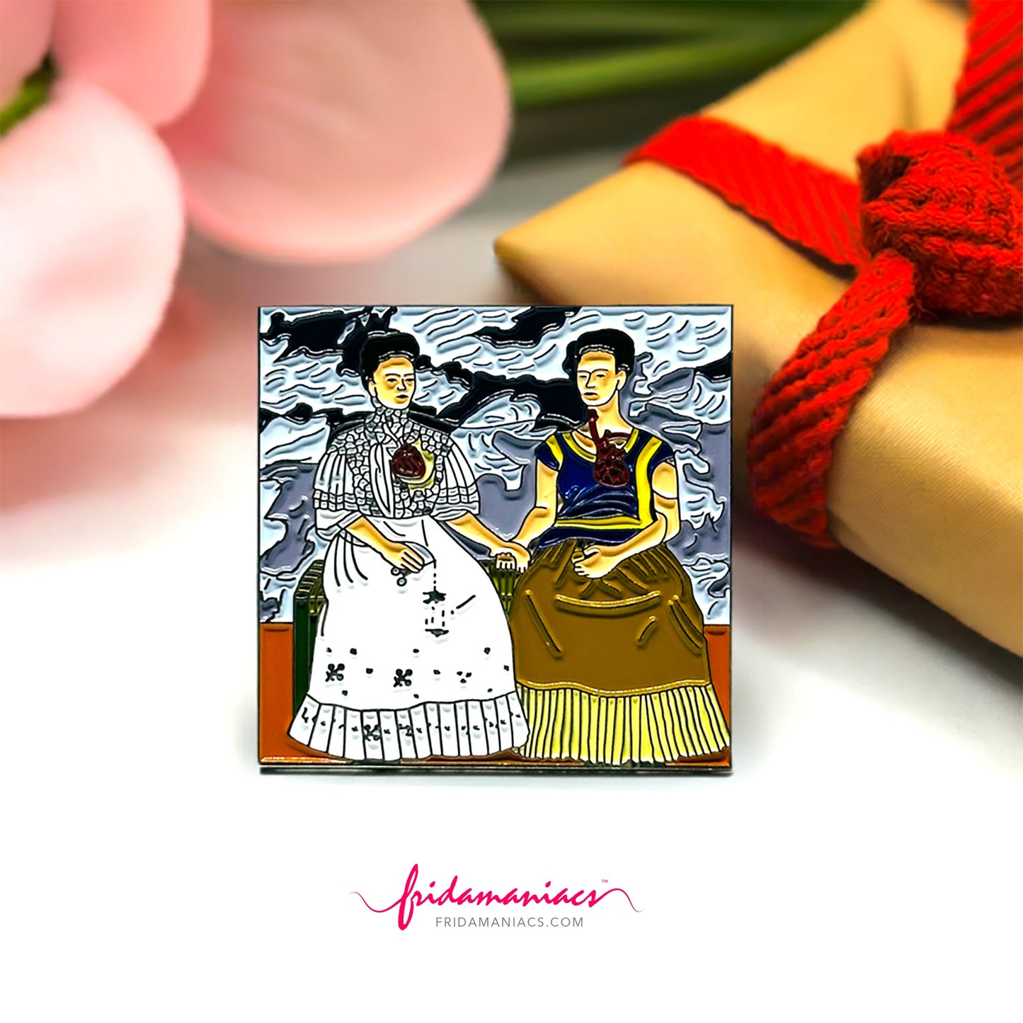 Las Dos Fridas Enamel Pin - Metallic Brooch