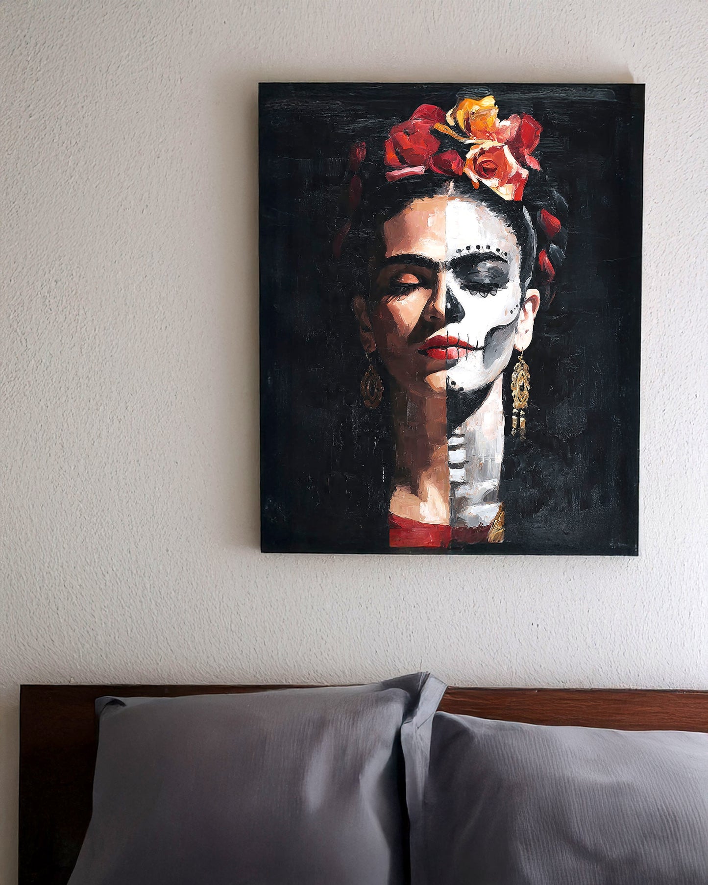 Frida Kahlo Inspired Matte Canvas Wall Art (12"x16"x1.25")