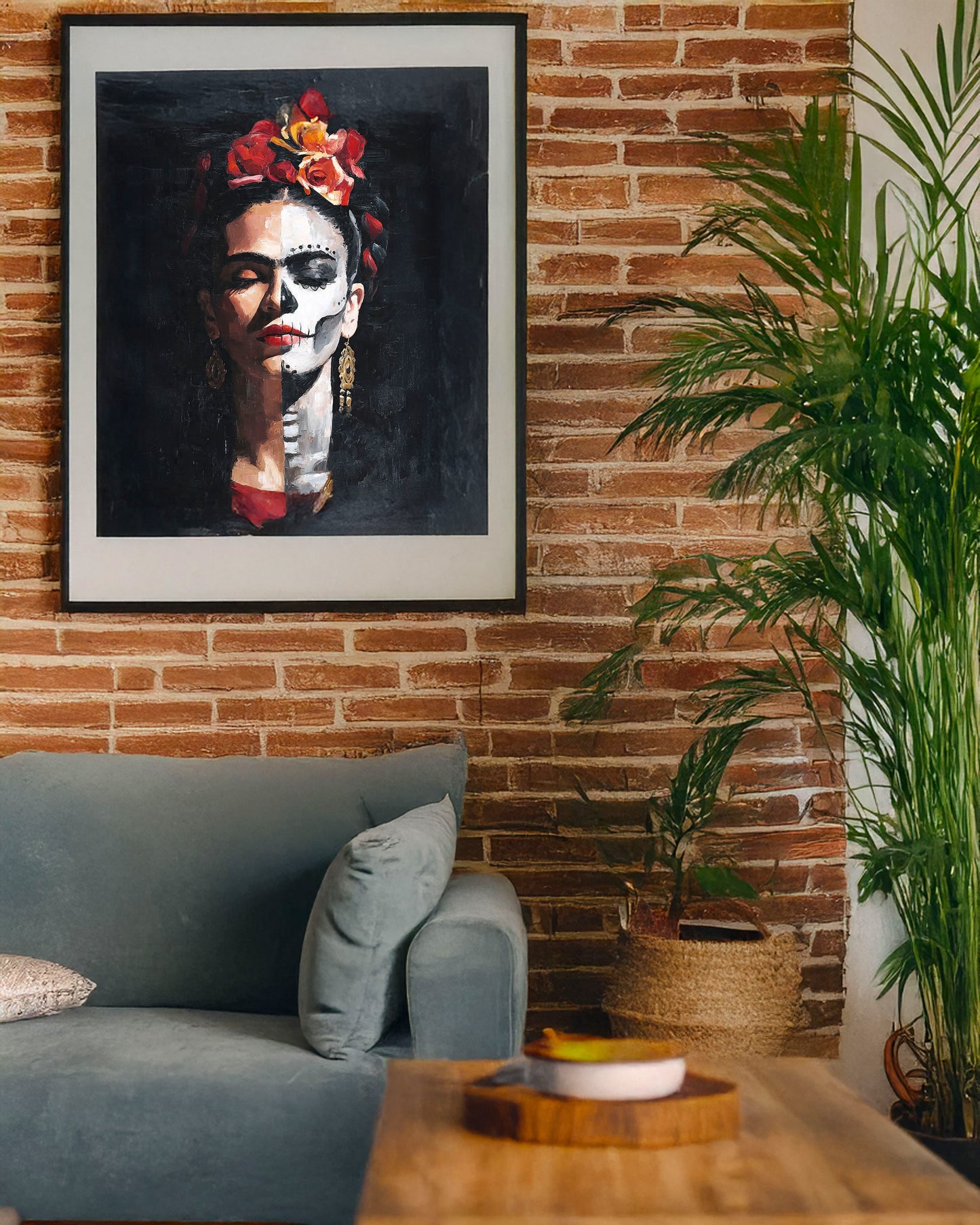 Frida Kahlo Inspired Matte Canvas Wall Art (12"x16"x1.25")