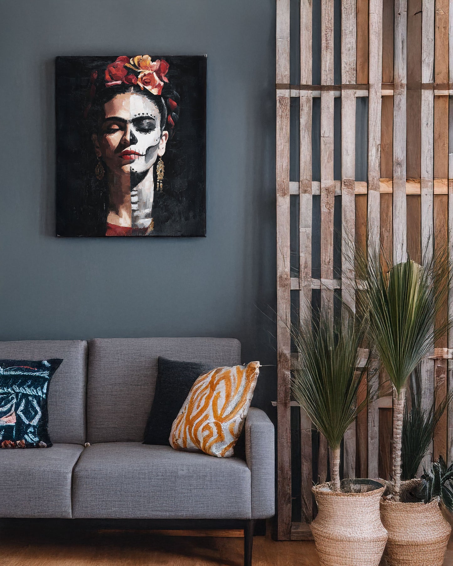 Frida Kahlo Inspired Matte Canvas Wall Art (12"x16"x1.25")