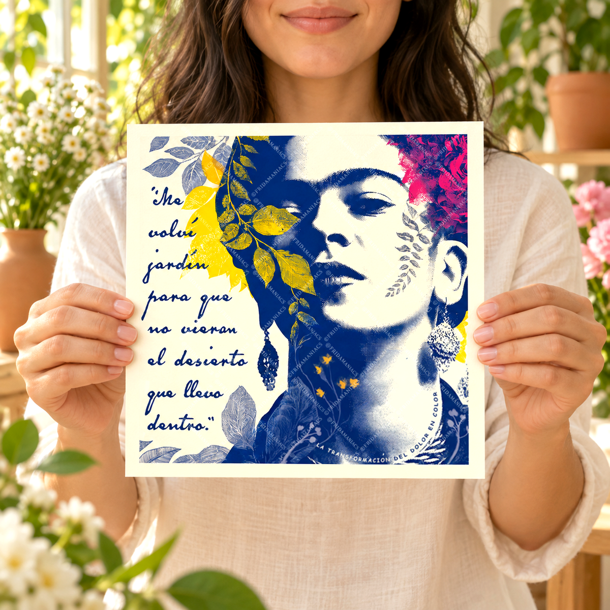 Frida Inspired Art Print and Quote - Defiant Transformative Resilience Power Portrait