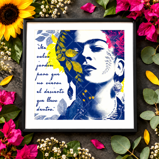 Frida Inspired Art Print and Quote - Defiant Transformative Resilience Power Portrait