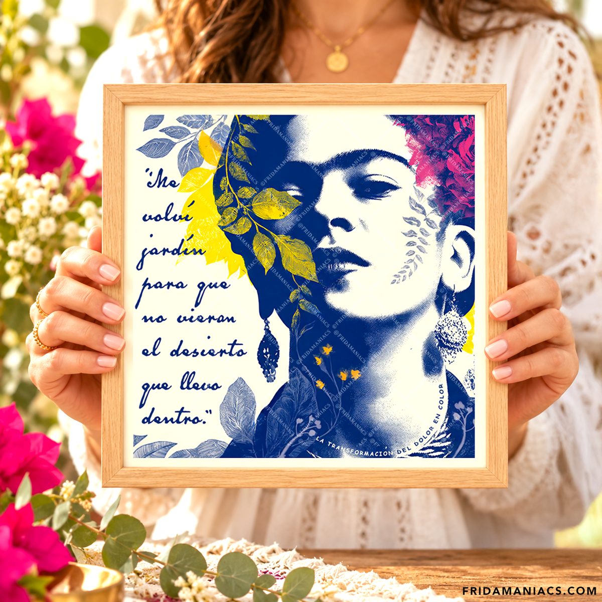 Frida Inspired Art Print and Quote - Defiant Transformative Resilience Power Portrait