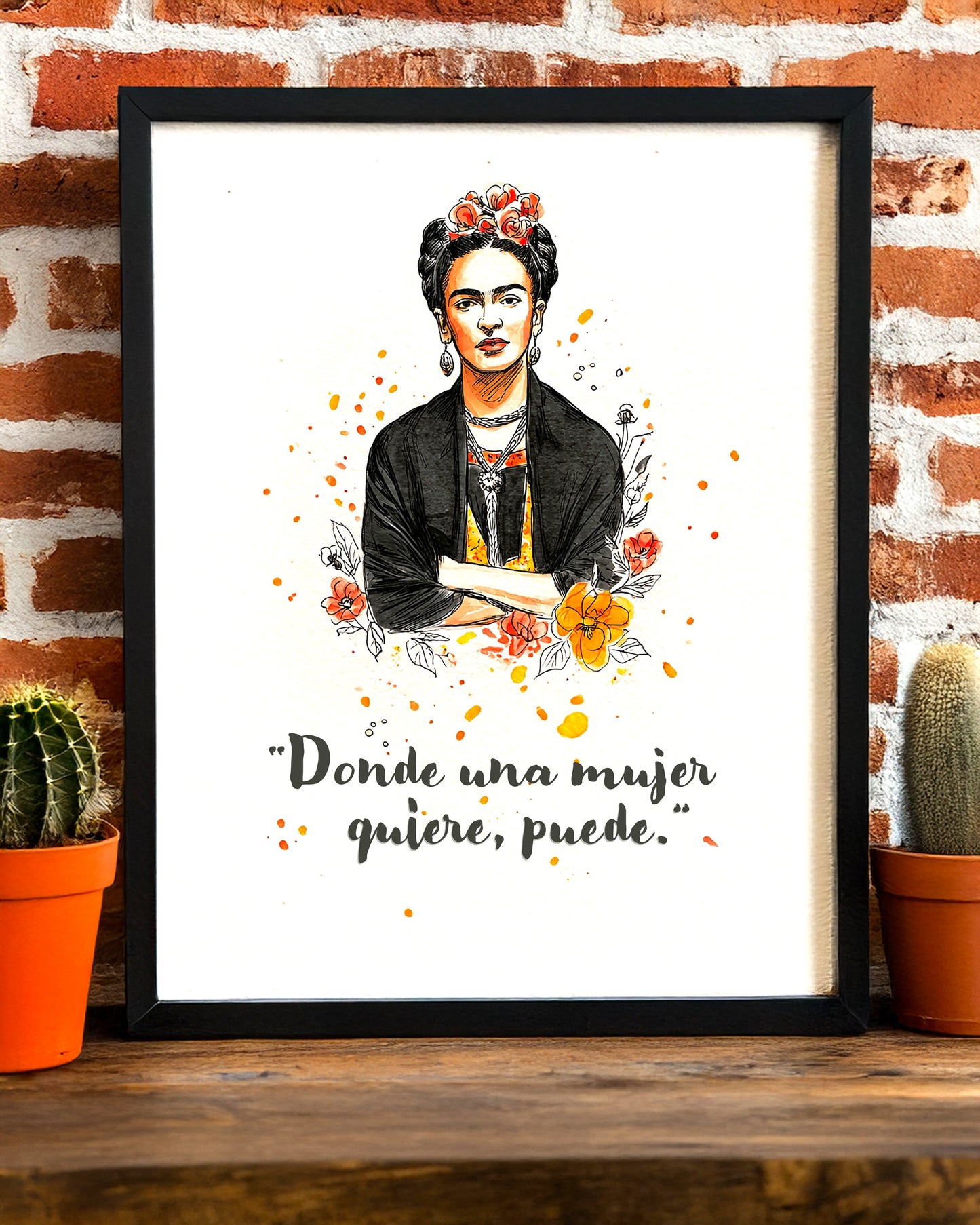 Frida Kahlo Texturized Watercolor Art Print
