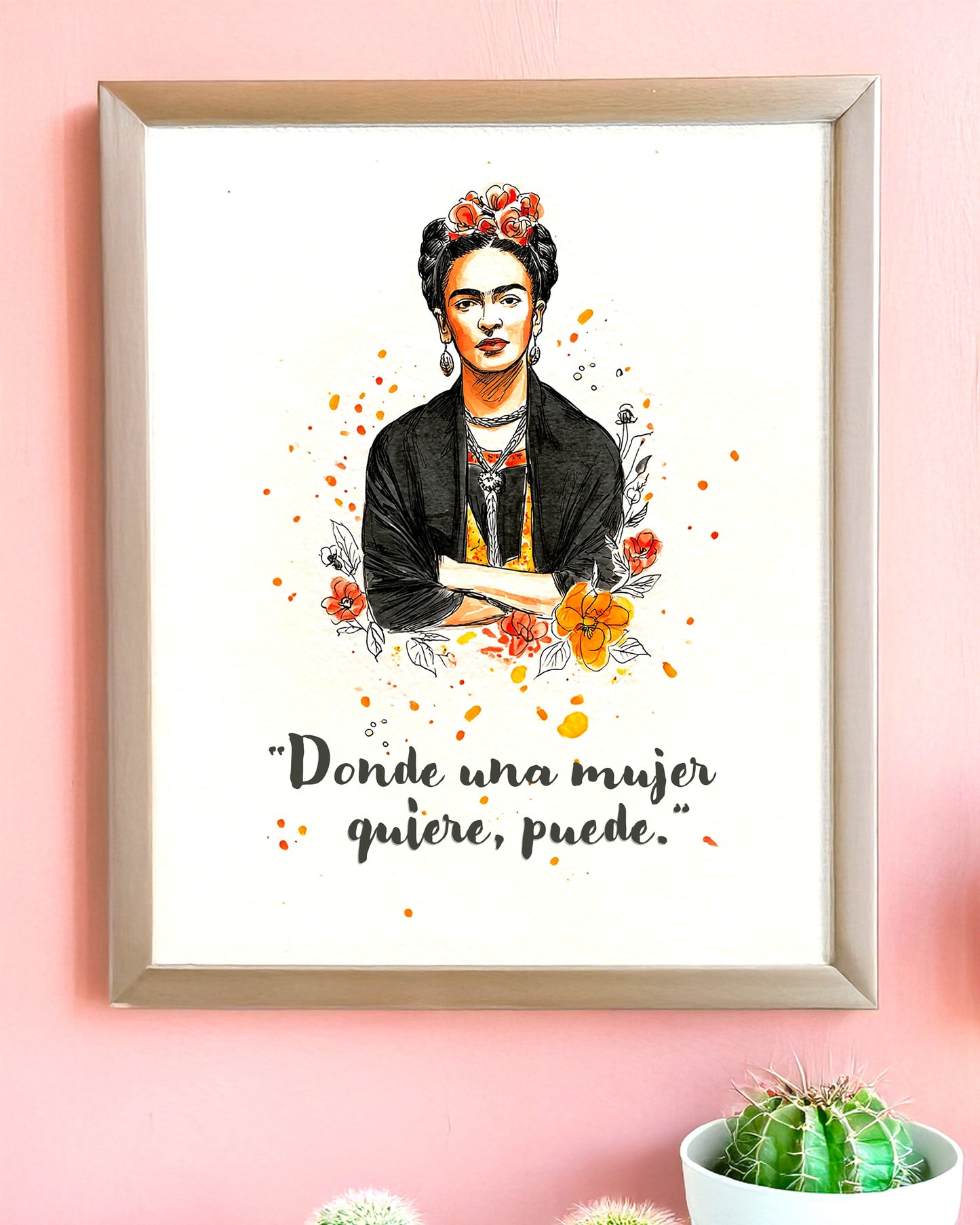 Frida Kahlo Texturized Watercolor Art Print