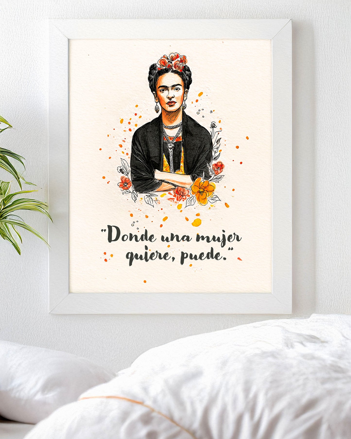 Frida Kahlo Texturized Watercolor Art Print