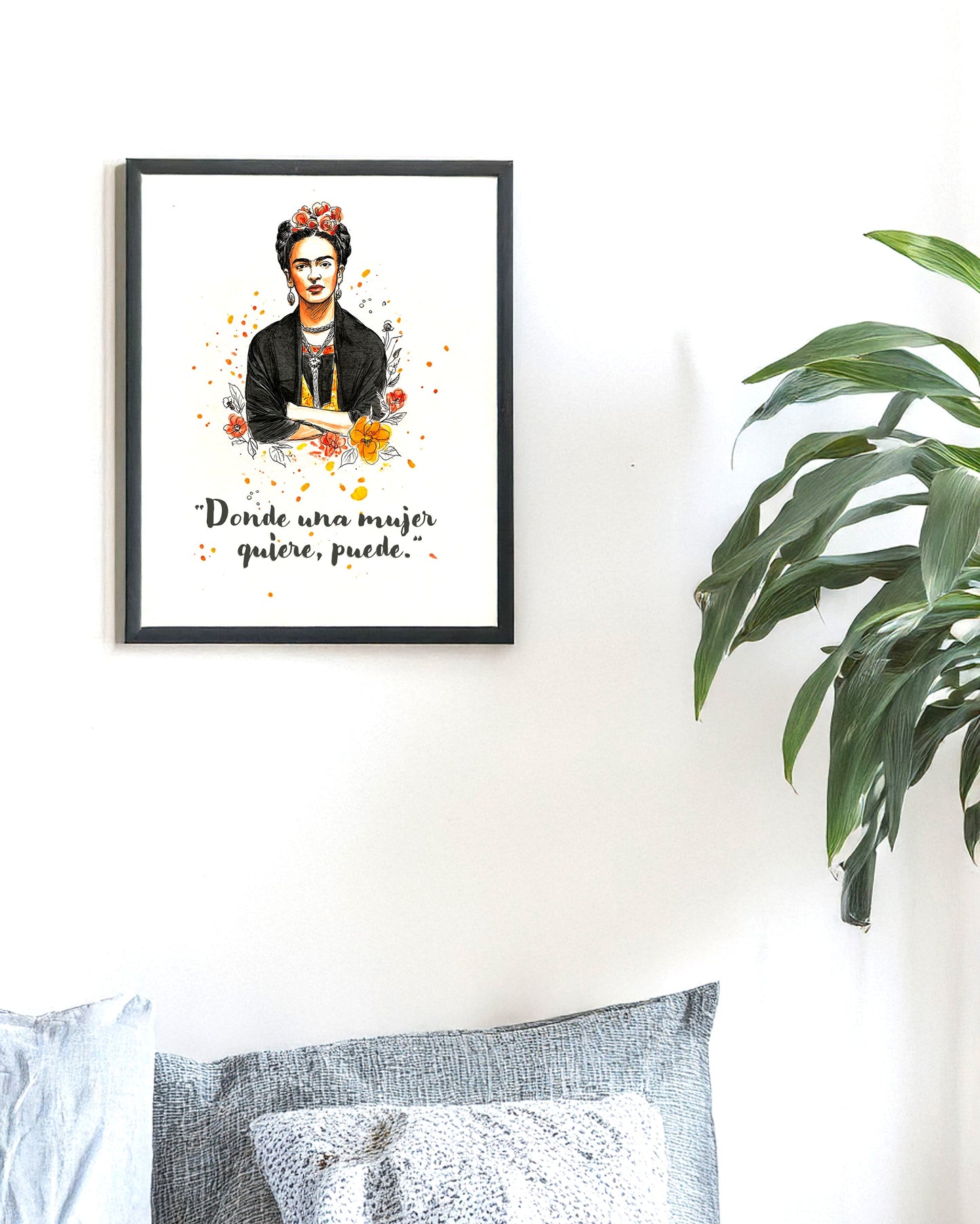 Frida Kahlo Texturized Watercolor Art Print