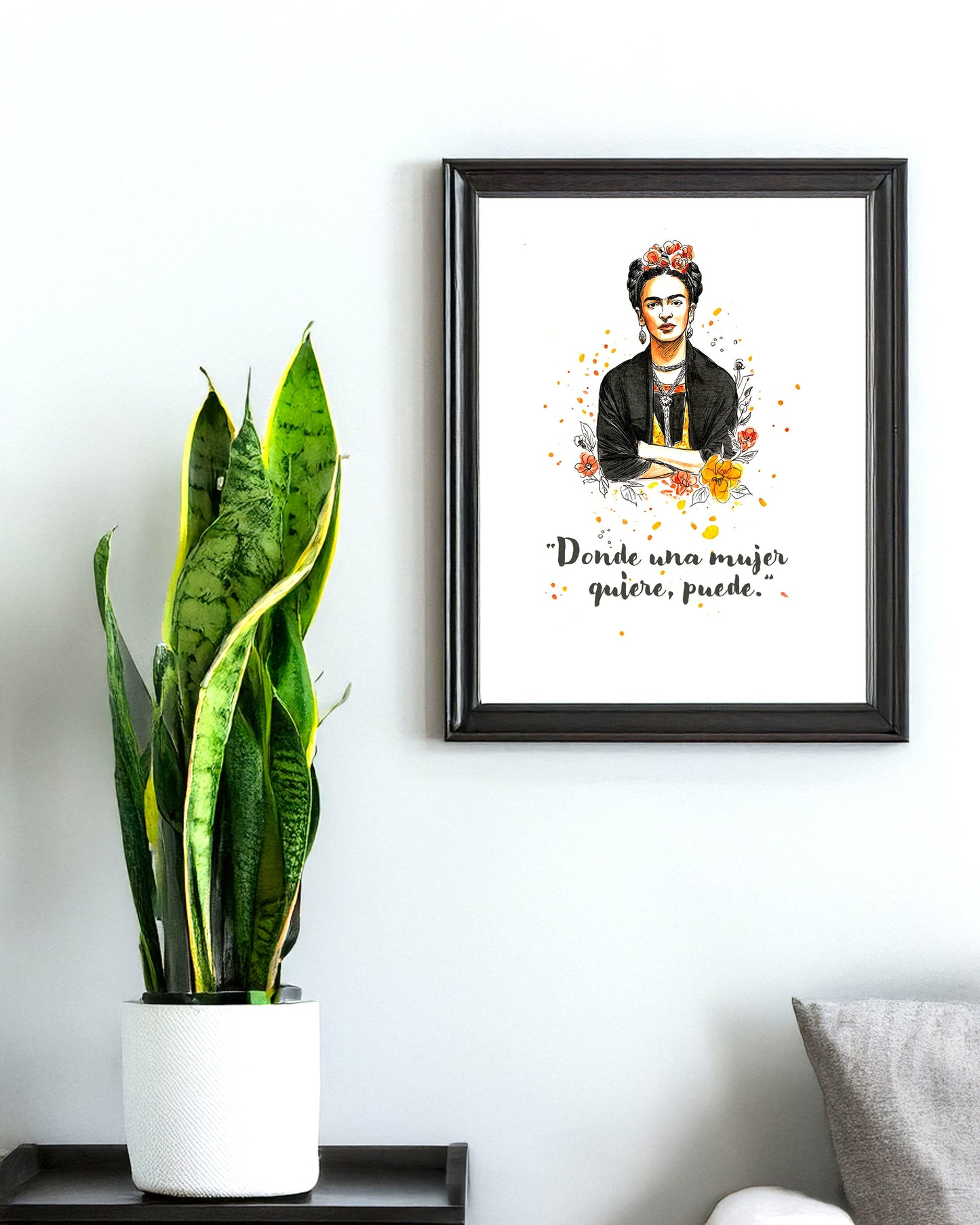 Frida Kahlo Texturized Watercolor Art Print