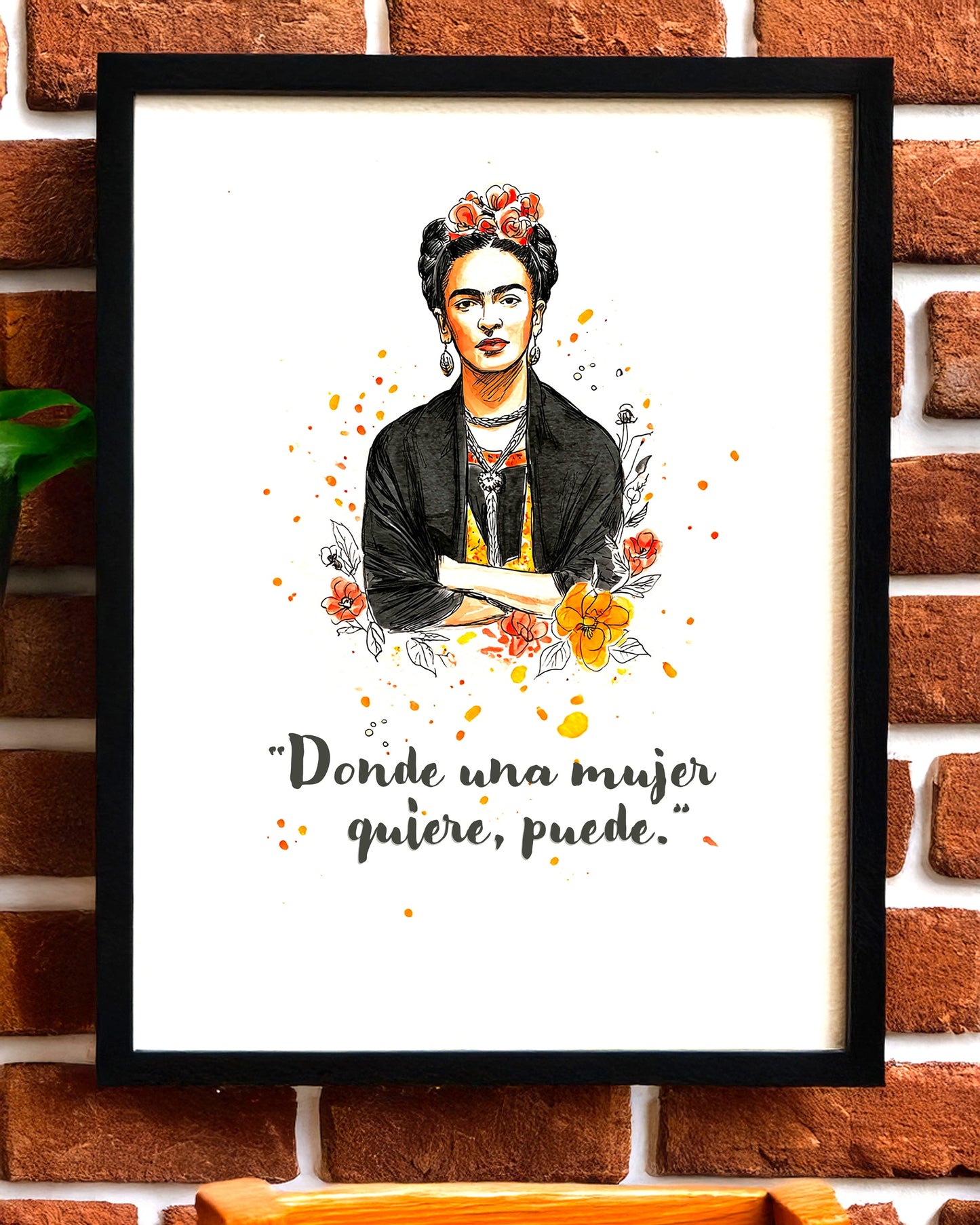 Frida Kahlo Texturized Watercolor Art Print