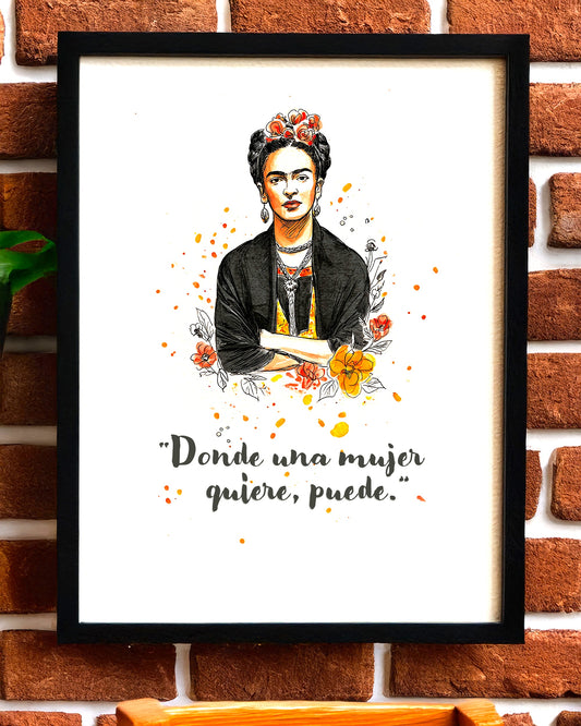 Frida Kahlo Texturized Watercolor Art Print