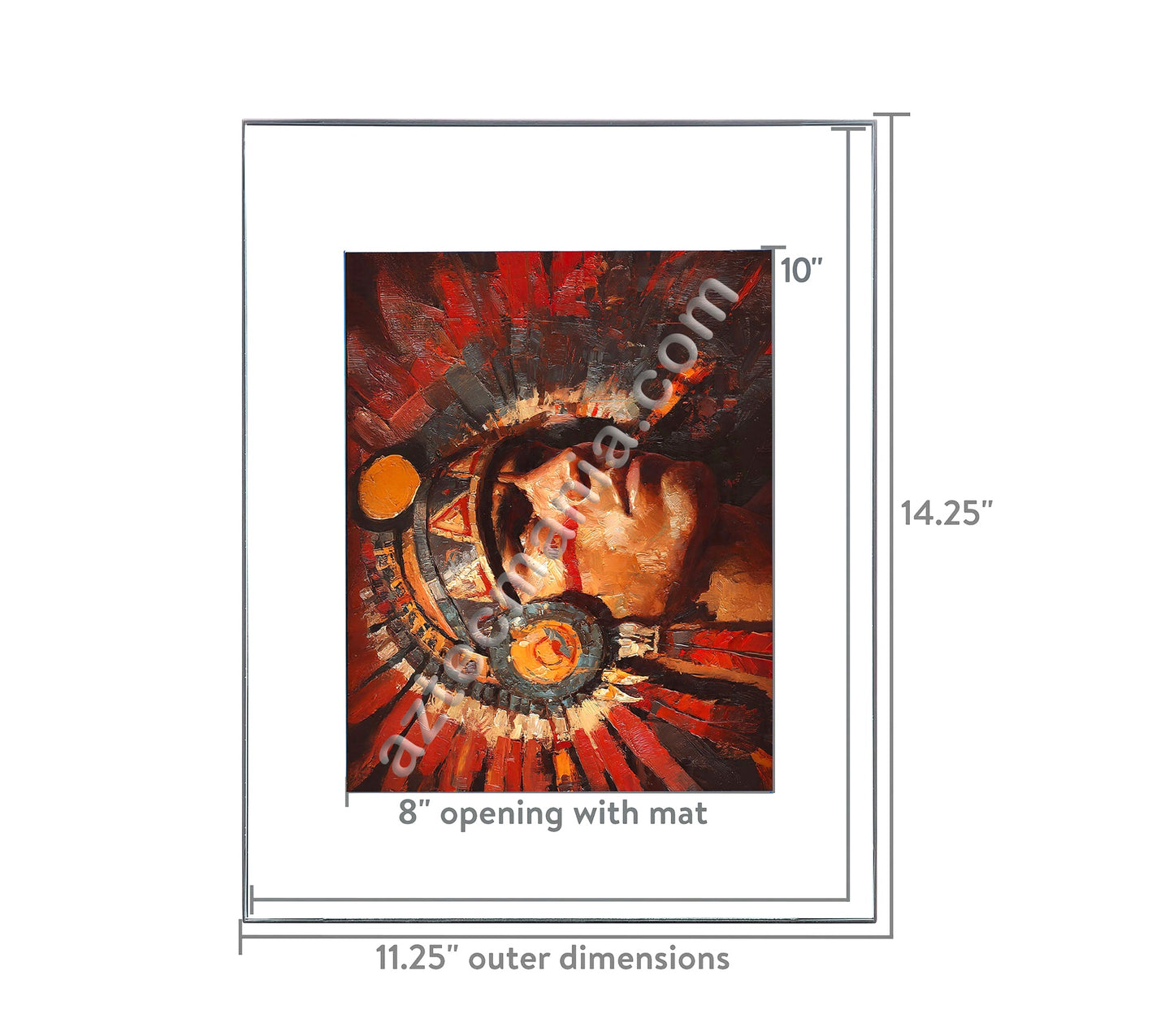 Framed Aztec Warrior Art Print: Salute to the Sun (11 x 14 inches)