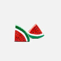 Watermelon Clay Earrings. Hand painted watermelon triangle stud earrings for girls and women. Made of natural clay. Mexican Jewelry inspired by Frida Kahlo by Fridamaniacs