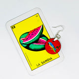 Mexican Loteria Earrings - Bird/Watermelon