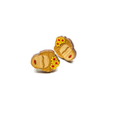 Frida Earrings: Hand painted bamboo wooden Frida Kahlo inspired stud earrings by Fridamaniacs for Fridalovers. Mexican jewelry. Girls Gift idea. Floral mini studs.