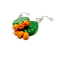 Cactus earrings. Handmade hand painted clay cactus earrings. Mexican jewelry by Fridamaniacs Frida Kahlo inspired Mexico Folk art. Wearable art accessories from Claywelry™