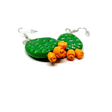 Cactus earrings. Handmade hand painted clay cactus earrings. Mexican jewelry by Fridamaniacs Frida Kahlo inspired Mexico Folk art. Wearable art accessories from Claywelry™