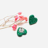 Heart cactus earrings. Handmade clay jewelry. Mexican folk art by fridamaniacs. Frida Kahlo inspired. Mexico nopales corazon aretes