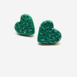 Heart cactus earrings. Handmade clay jewelry. Mexican folk art by fridamaniacs. Frida Kahlo inspired. Mexico nopales corazon aretes