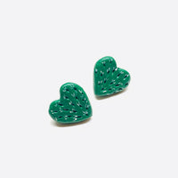 Heart cactus earrings. Handmade clay jewelry. Mexican folk art by fridamaniacs. Frida Kahlo inspired. Mexico nopales corazon aretes