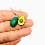 Artisan Clay Avocado Earrings: Food Jewelry Handmade Hand painted drop and dangle avocado clay earrings by Fridamaniacs for Fridalovers. Mexican earrings jewelry. Aretes de aguacate hechos y pintados a mano. Women girls gift idea