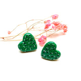 Clay cactus earrings. Heart shape. Mexican jewelry