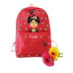 Frida Bag. Frida Kahlo hand painted bag. Red back pack. Personalized gift for gifts by Fridamaniacs jewelry and accessories