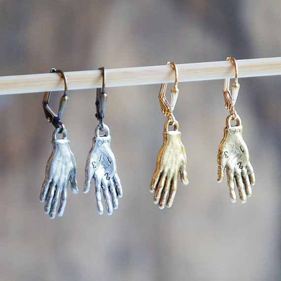Frida Hand Earrings. Mexican silver jewelry