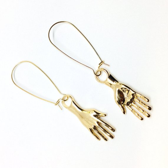 Gold Hand Earrings - Frida Kahlo Inspired Jewelry