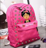 Hand Painted Pink Frida Kahlo bag Personalized Gift