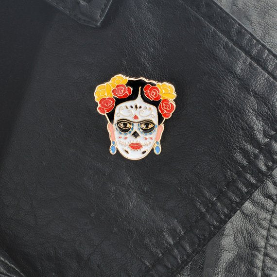Frida Kahlo Pin - Day of the dead Frida Enamel Pin
