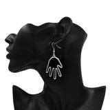 Hand earrings silver tone Mexican Jewelry inspired by Frida Kahlo Mexico Folk Art. Hollow hands.