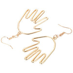 Hand Earrings in golden tone. Hollow style. Frida Kahlo inspired Mexican jewelry