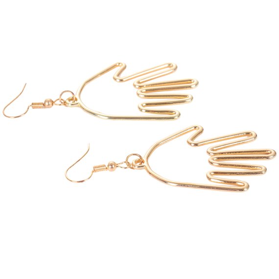 Hand Earrings in golden tone. Hollow style. Frida Kahlo inspired Mexican jewelry