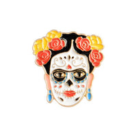 Frida Kahlo Enamel Pin - Day of the Dead Mexican Jewelry